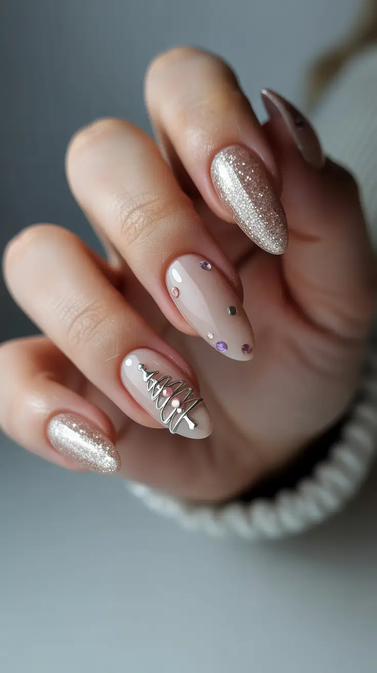 Best Christmas Tree Nails 2025 Metallic Whispers