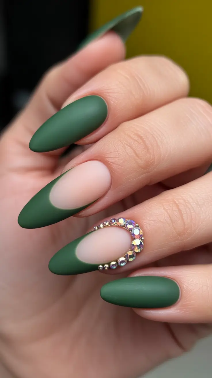 Best Christmas Tree Nails 2025 Matte Emerald Elegance