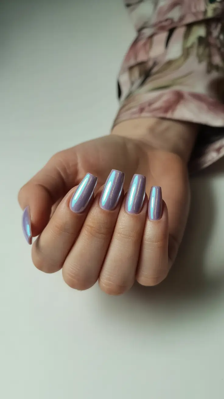 Best Nail Art for Christmas 2025 Iridescent Lavender Glow