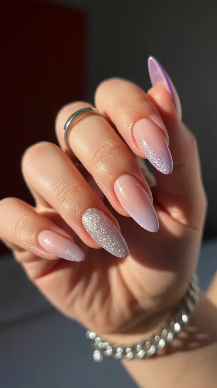 Best Nail Art for Christmas 2025 Frosted Lilac Whispers