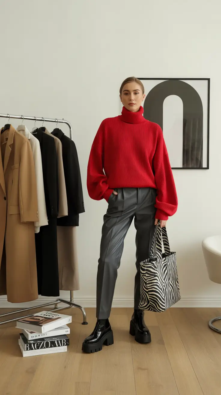business casual outfits 2026 Bold Minimalism in Red
