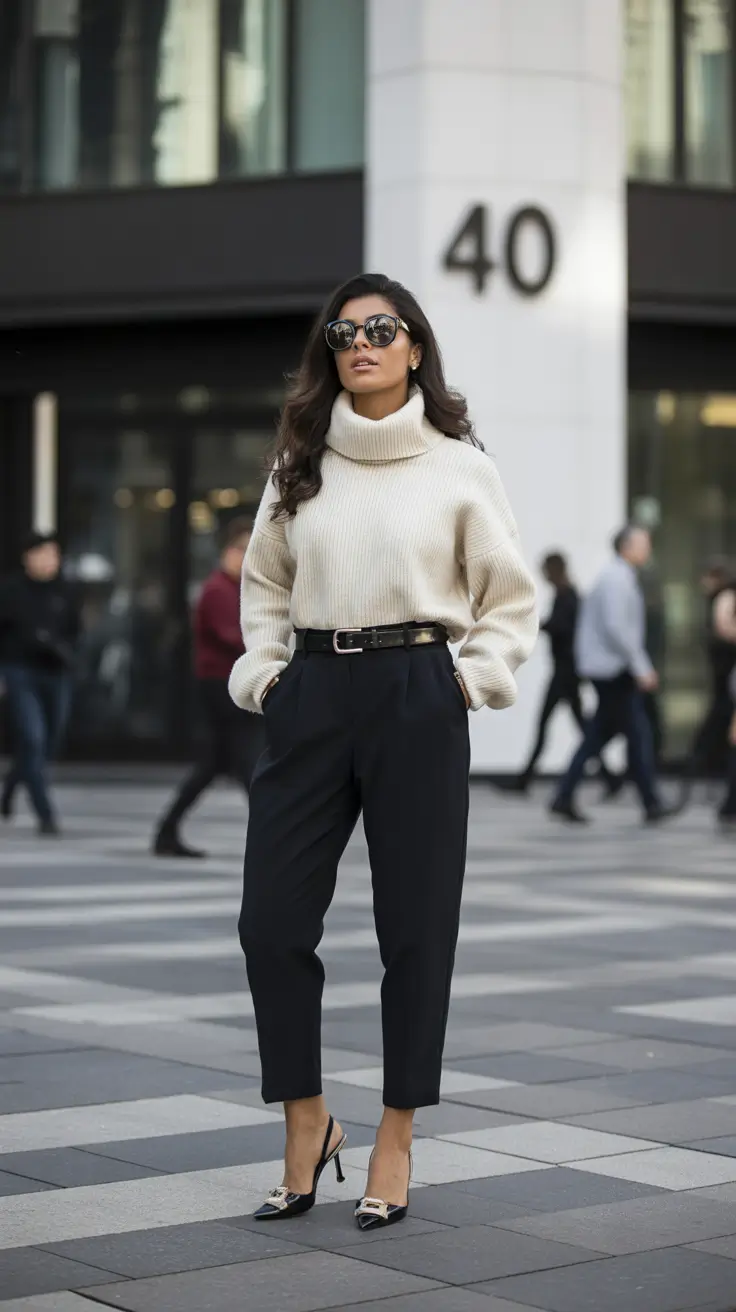 business casual outfits for women winter Soft Power Neutrals