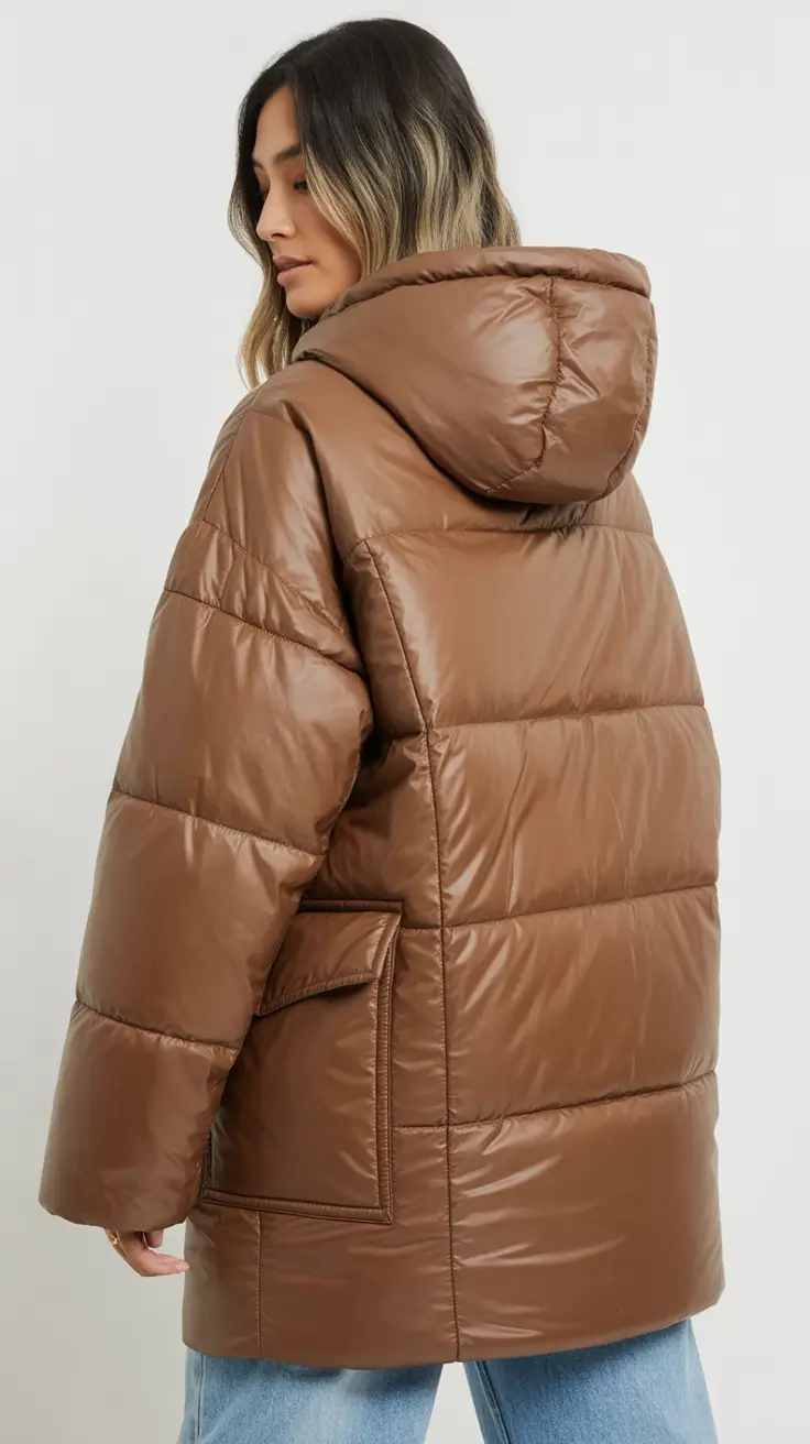 casual outfits for women 2026 Chic Insulation Caramel Puffer and Denim Calm