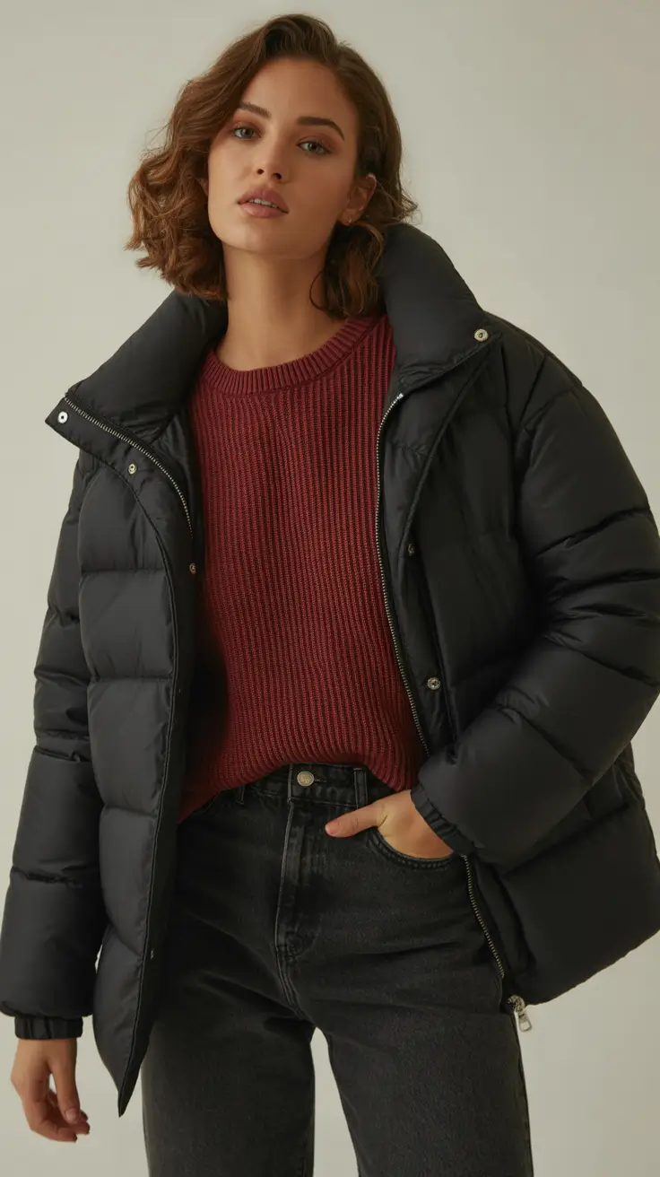 cold weather outfits 2026 Burgundy Chill