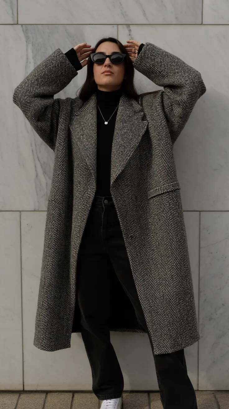 cute outfits 2026 Gray Coat Confidence
