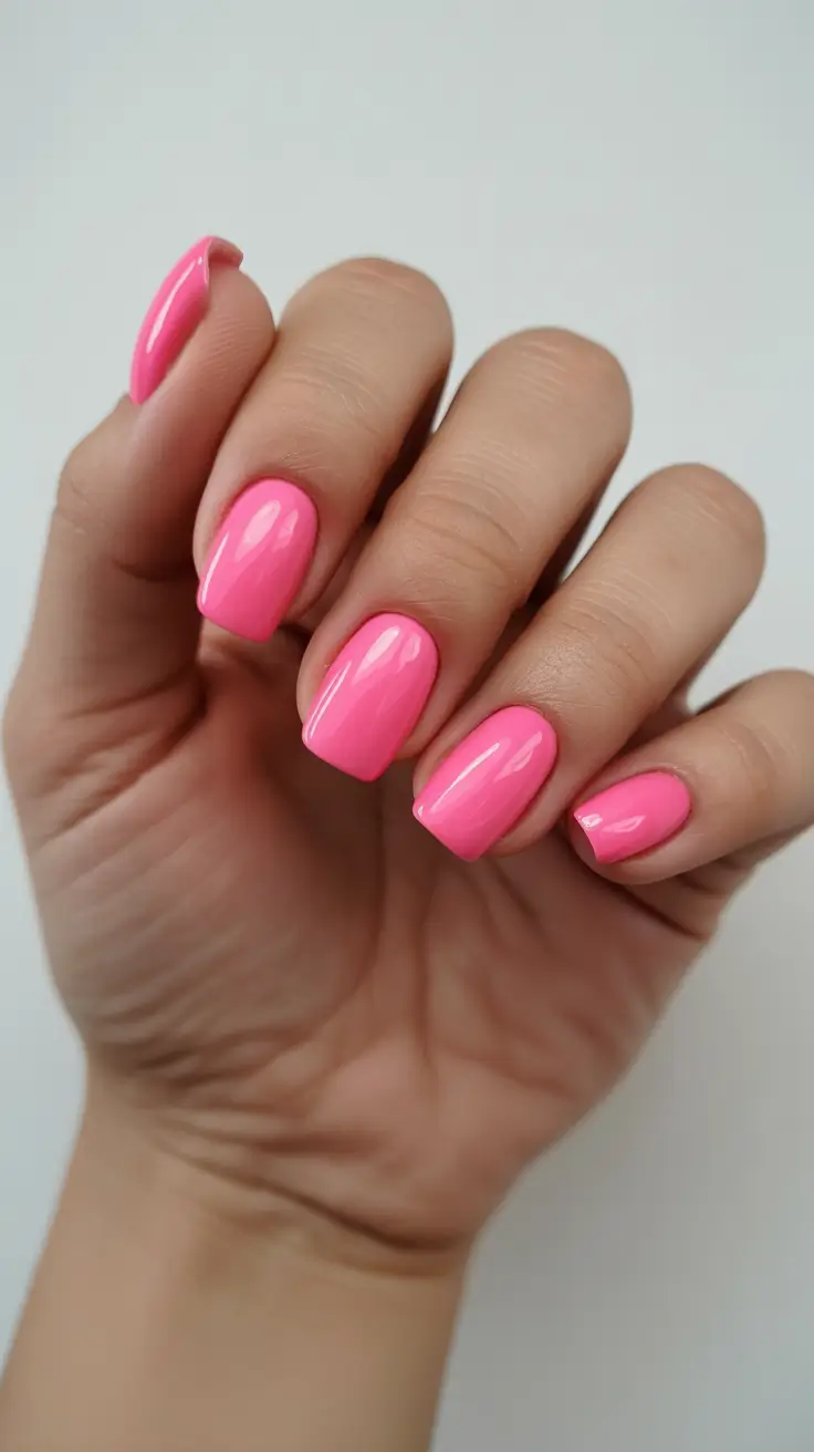 Cute Pink Christmas Nails 2025 Barbie Blush Square Glow