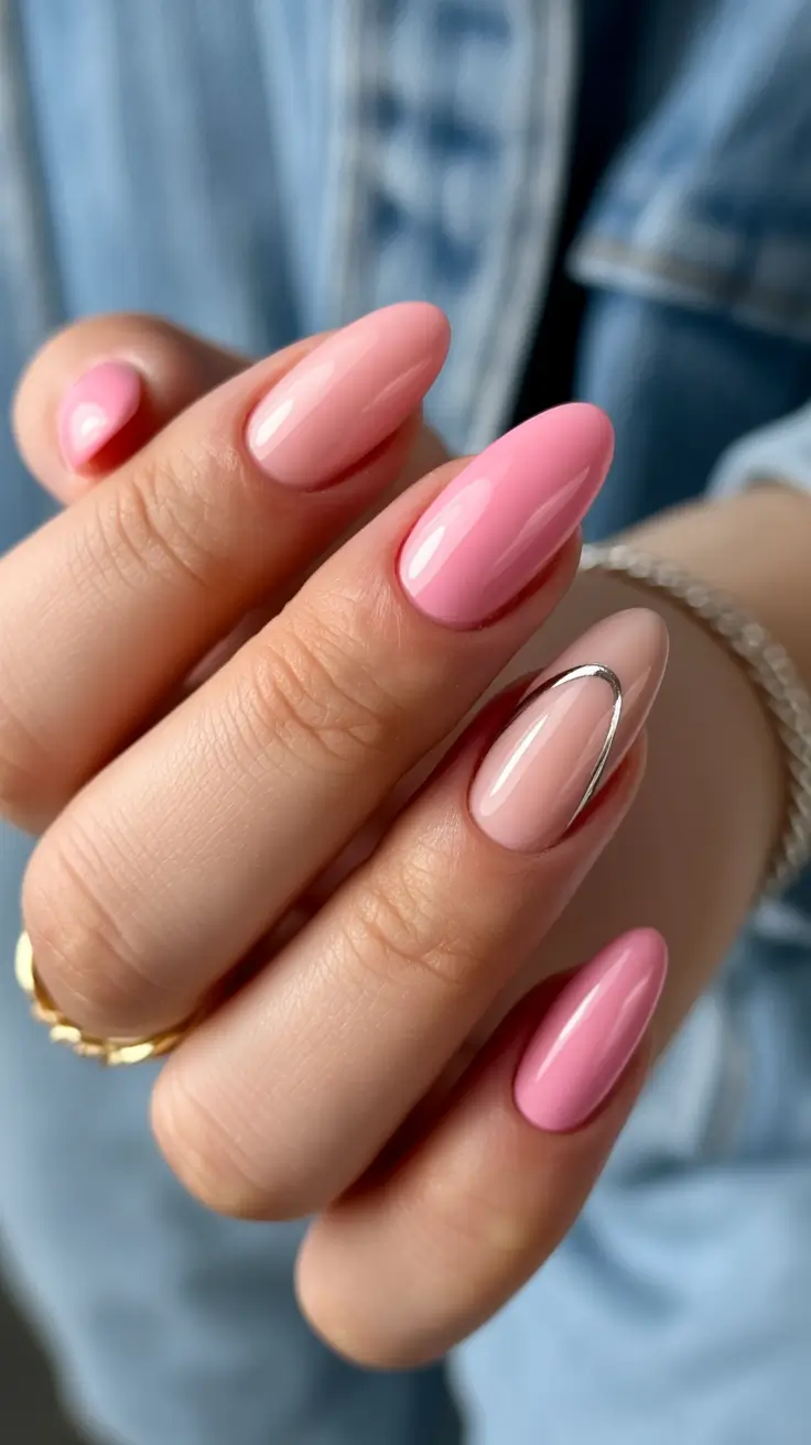 Cute Pink Christmas Nails 2025 Modern Minimal Blush Curve