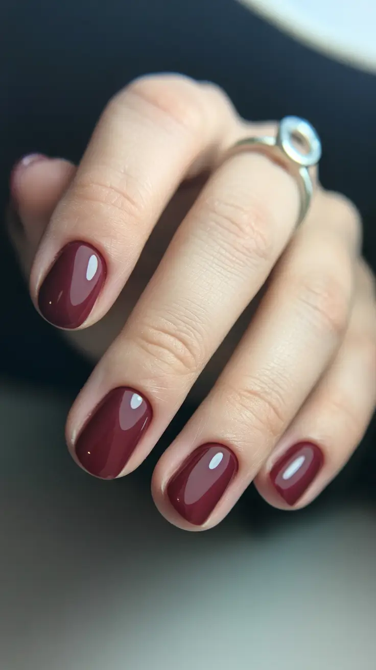 Cute Simple Nail Ideas for Christmas 2025 Classic Merlot Mood