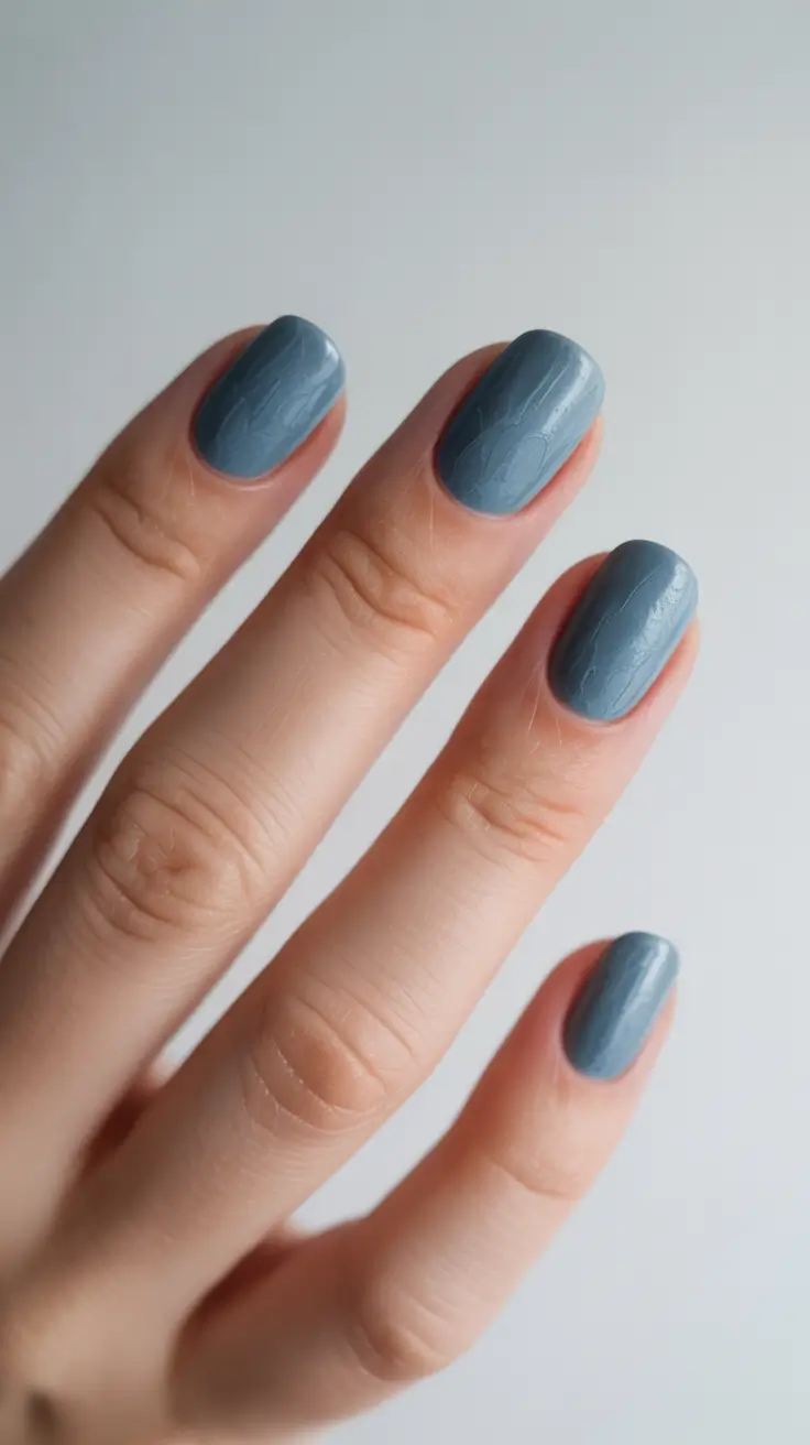 Cute Winter Gel Nails 2025-2026 Powder Blue Serenity