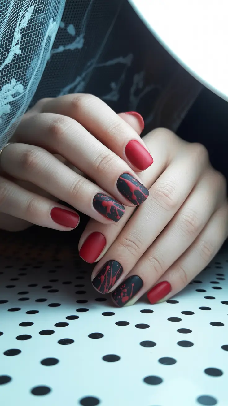 Cute Winter Gel Nails 2025-2026 Velvet Noir Drama