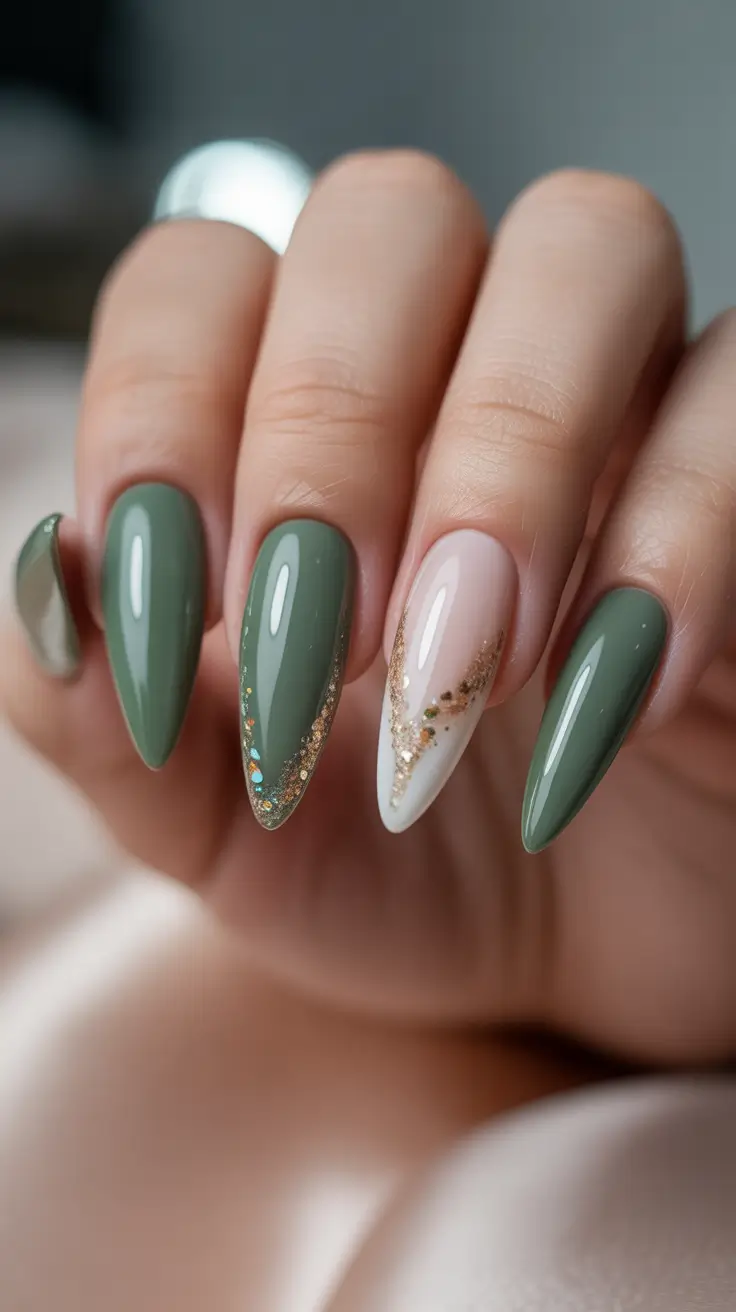 Cute Winter Gel Nails 2025-2026 Olive Frost Elegance