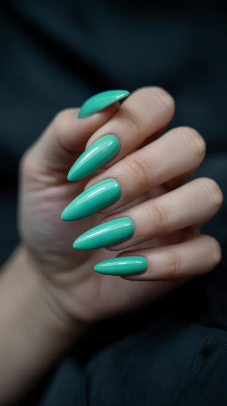 Cute Winter Gel Nails 2025-2026 Mint Glacier Simplicity