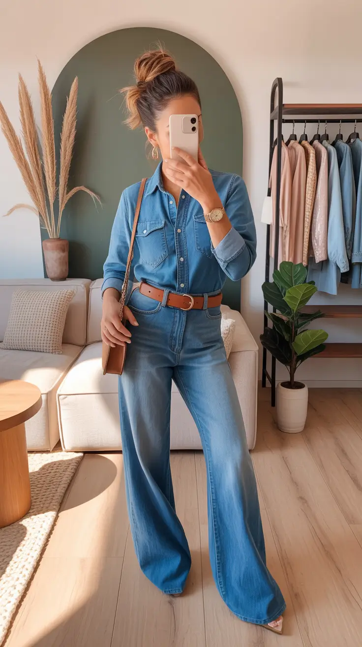 fashion outfits for women 2026 Denim on Denim Revival