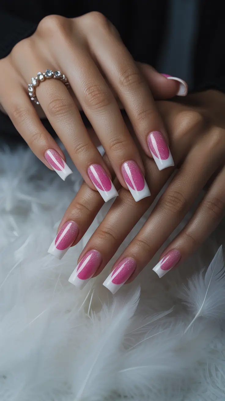 Festive Nail Designs Christmas 2025 Candy Cane French Twist