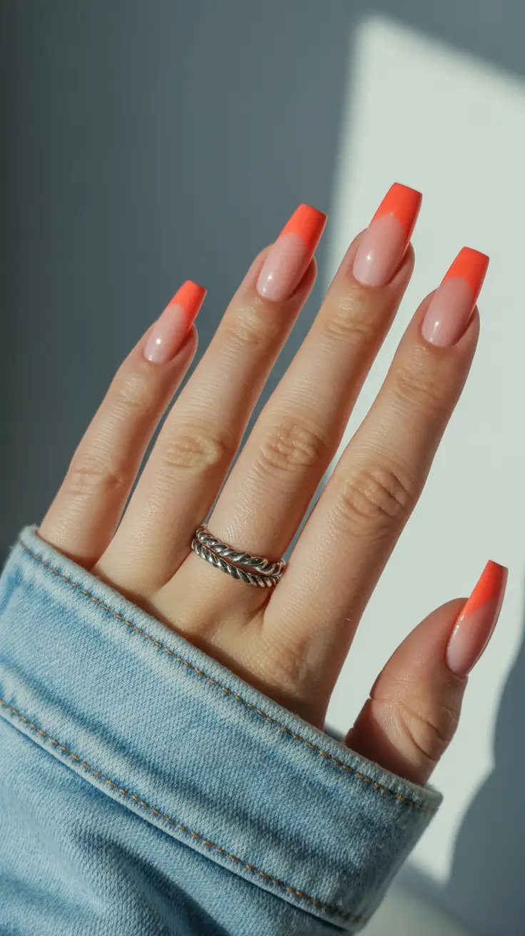 Festive Nail Designs Christmas 2025 Coral Candy French