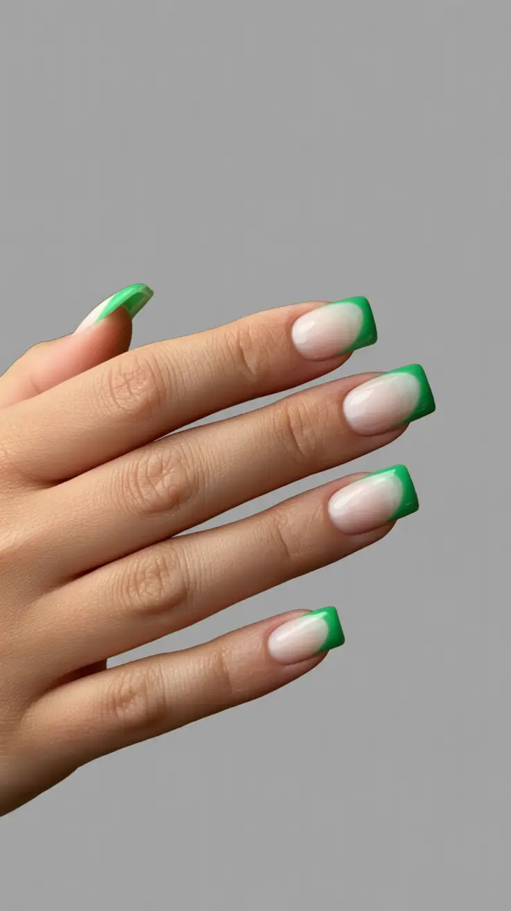 Fresh Winter Nail Designs and Colors 2025-2026 Emerald Frost French