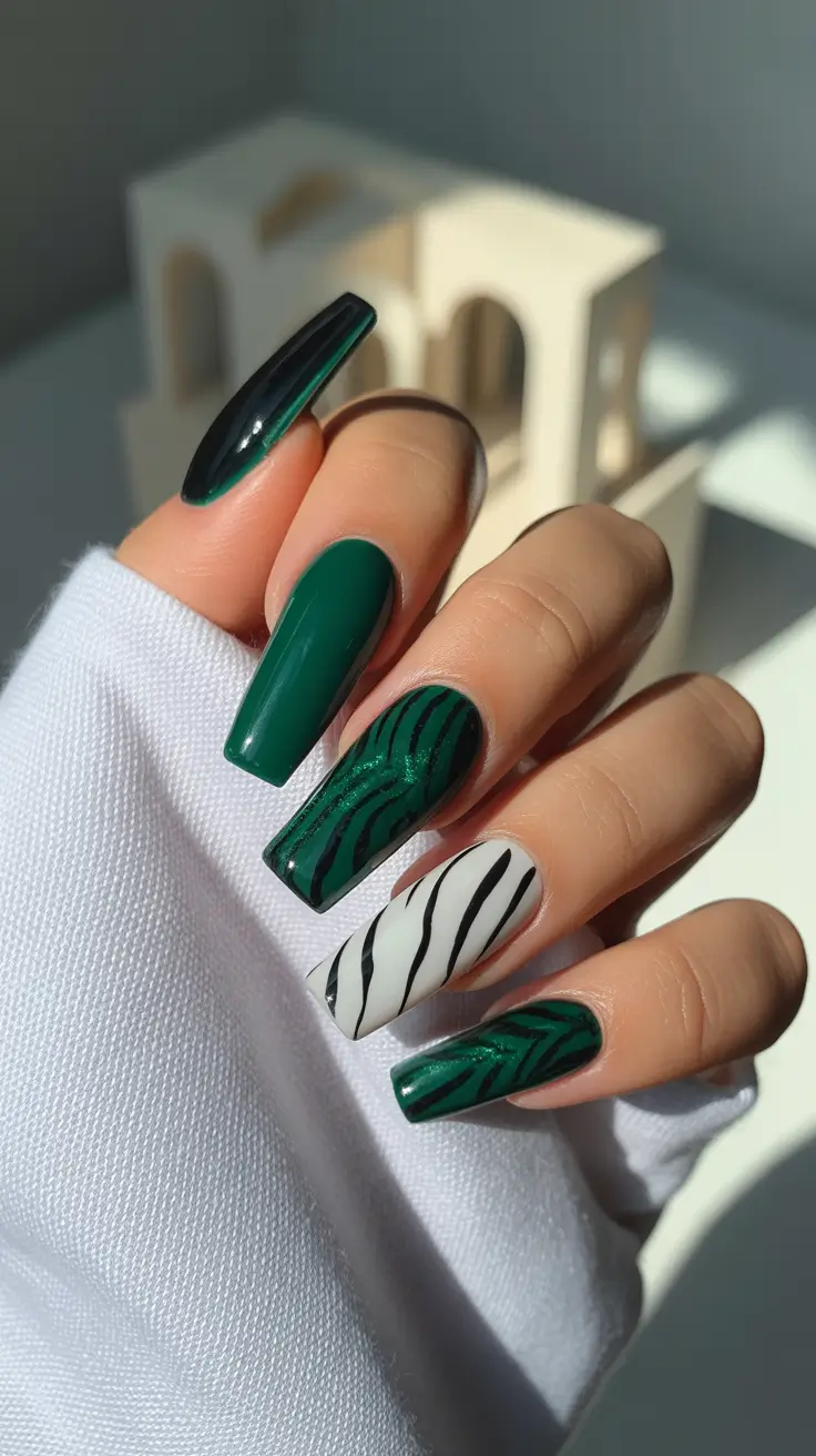 Green Winter Nails 2025-2026 Emerald Jungle Energy