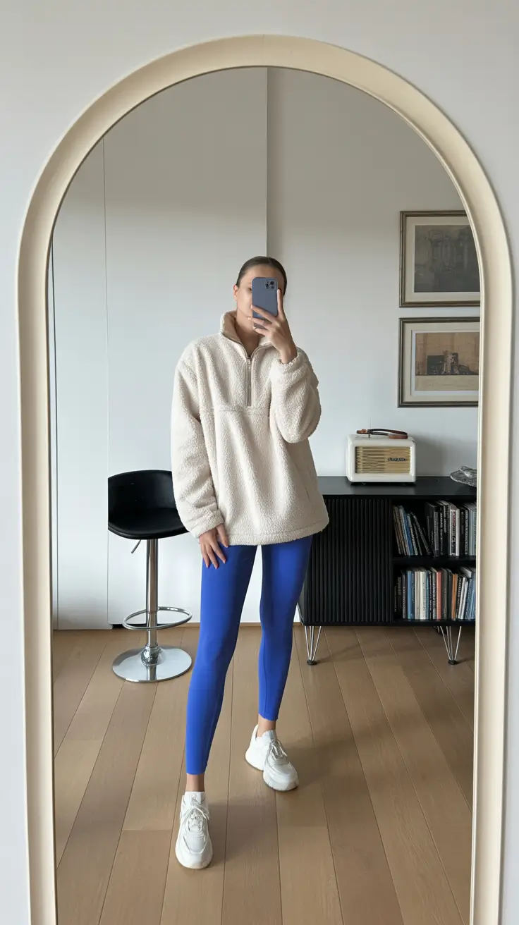 legging outfits ideas 2026 Winter Blue Comfort