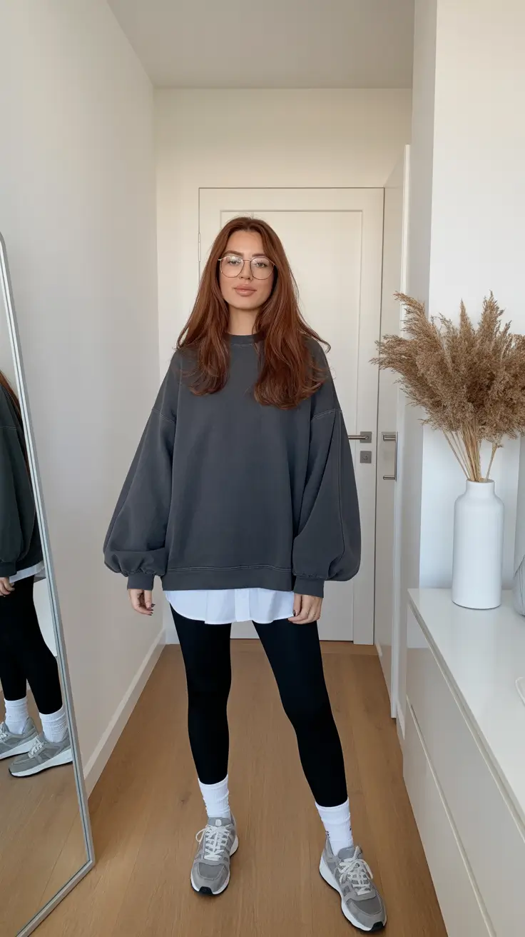 legging outfits ideas 2026 Soft Academia Mood