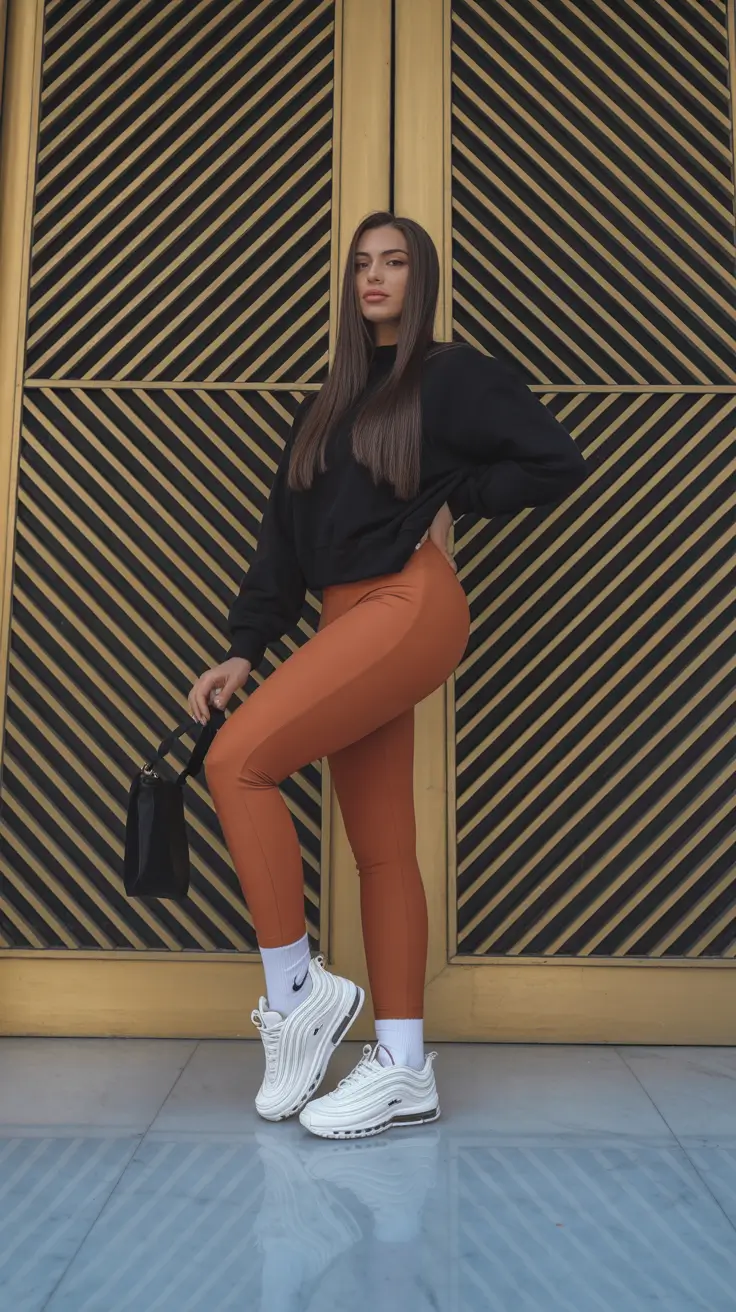 legging outfits ideas 2026 Rust Luxe Street