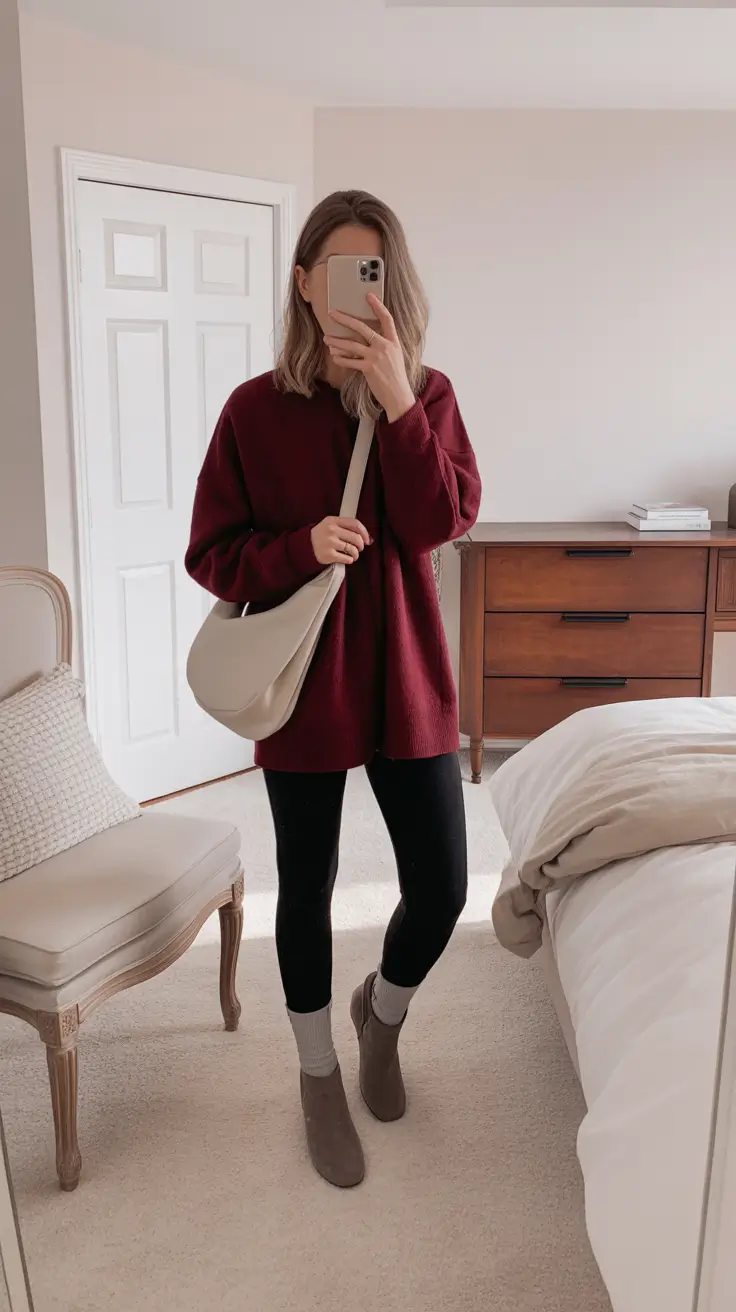 legging outfits ideas 2026 Cozy Winter Layers