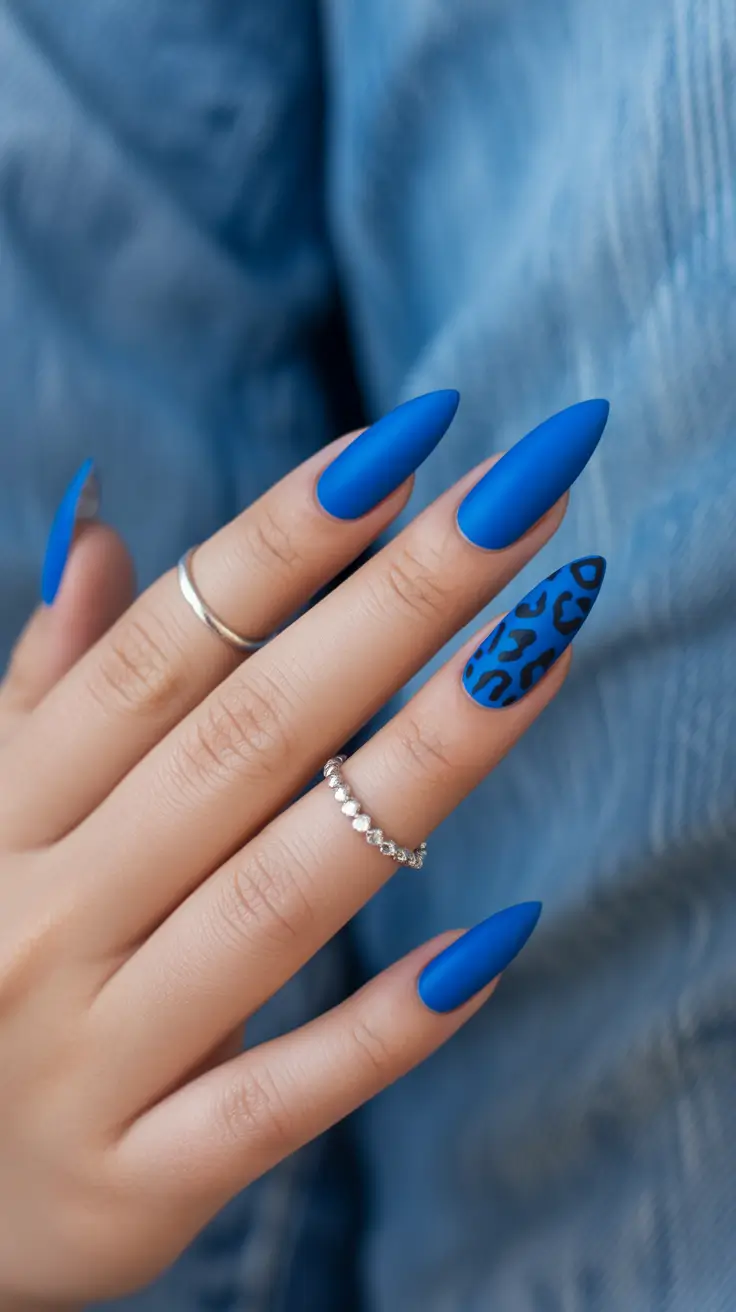 Modern Blue Nails Christmas 2025 Velvet Ice Almond Glam