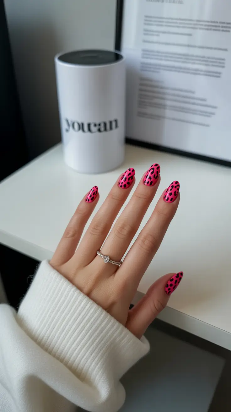 Modern Christmas Nail Colors Shades 2025 Pink Leopard Street Glam