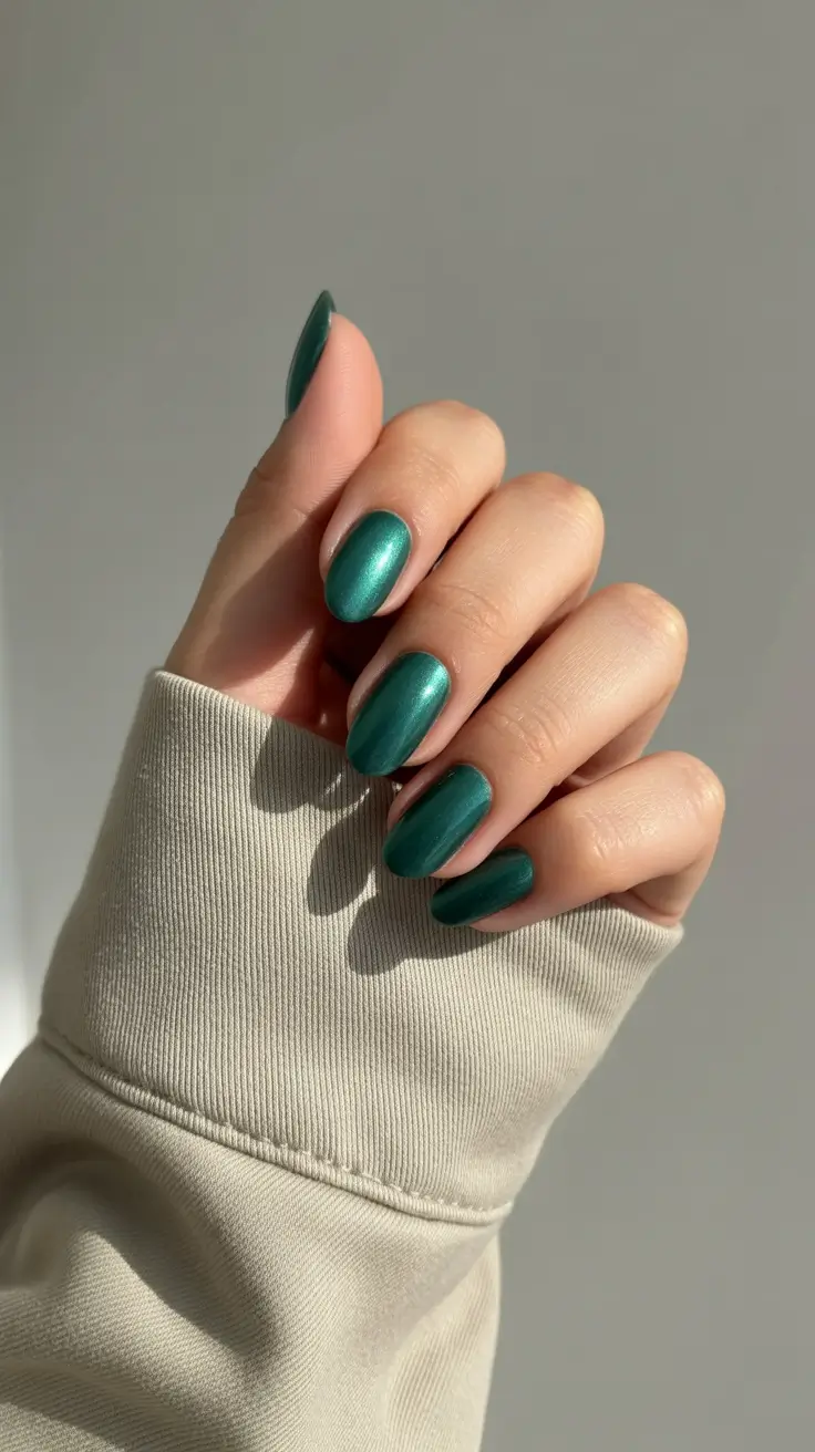 Modern Christmas Nails 2025 Velvet Pine Minimalism