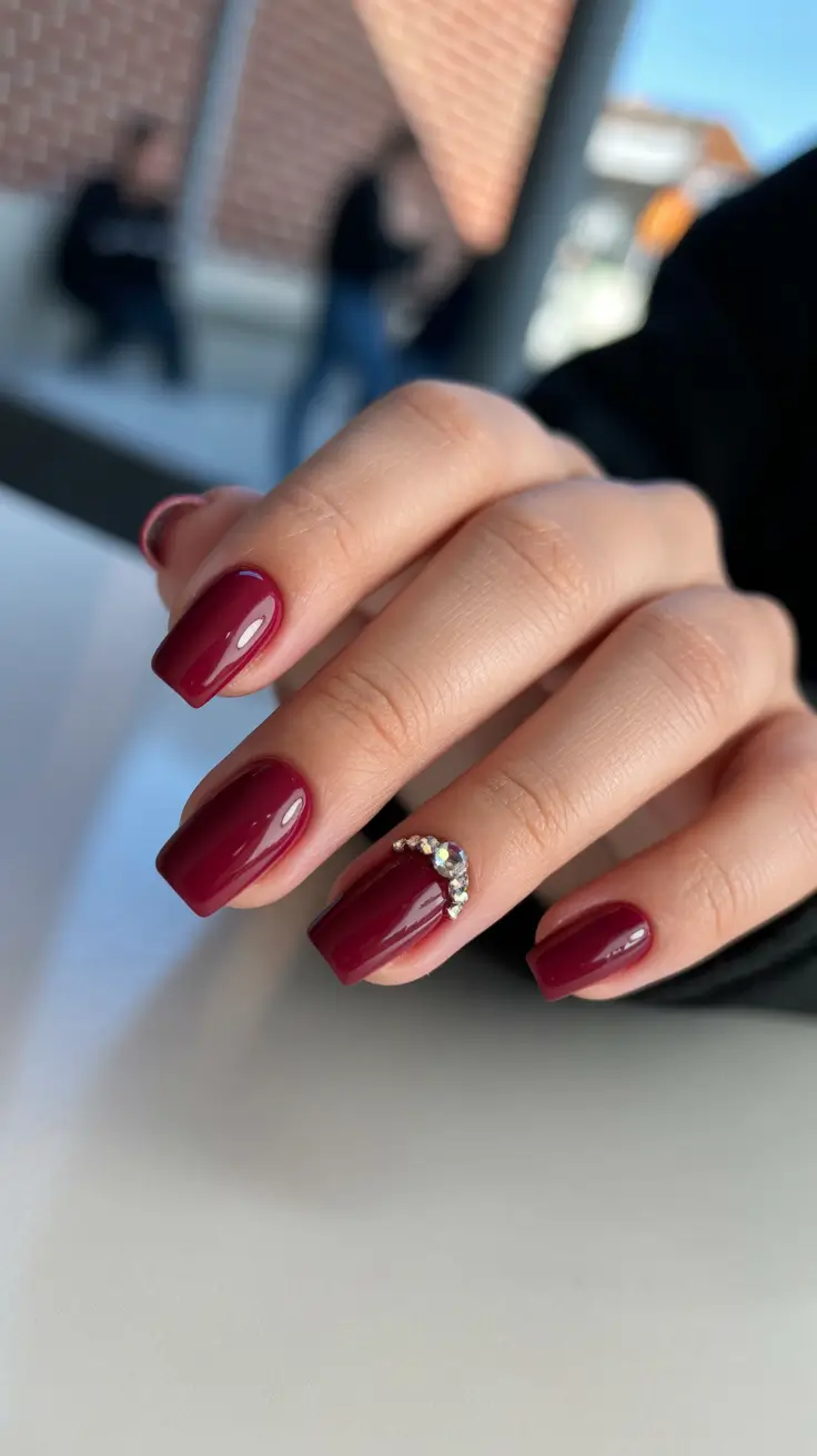 Modern Christmas Nails 2025 Burgundy Velvet Luxe