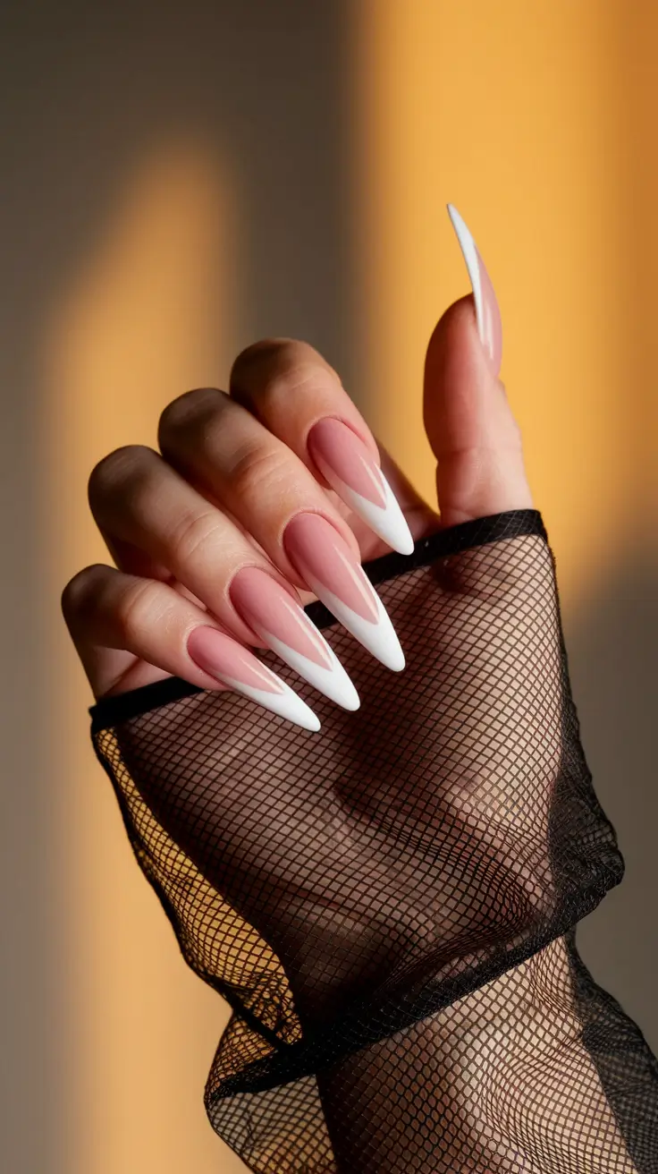 Nail Colors for Winter 2025-2026 Sharp French Drama