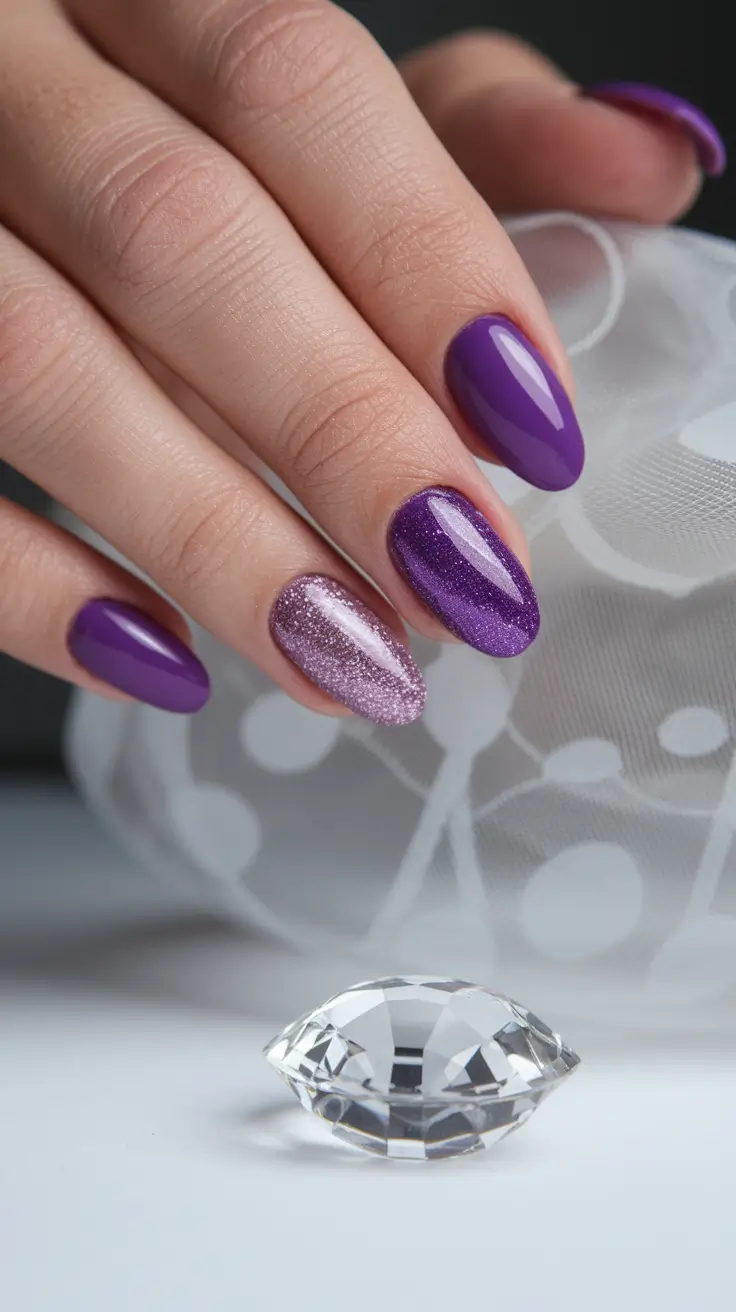 Nail Colors for Winter 2025-2026 Amethyst Sparkle