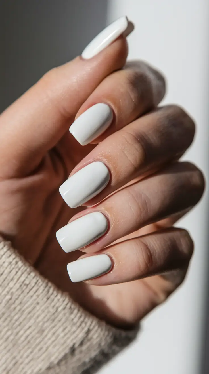 Nail Colors for Winter 2025-2026 Frosted White Chic
