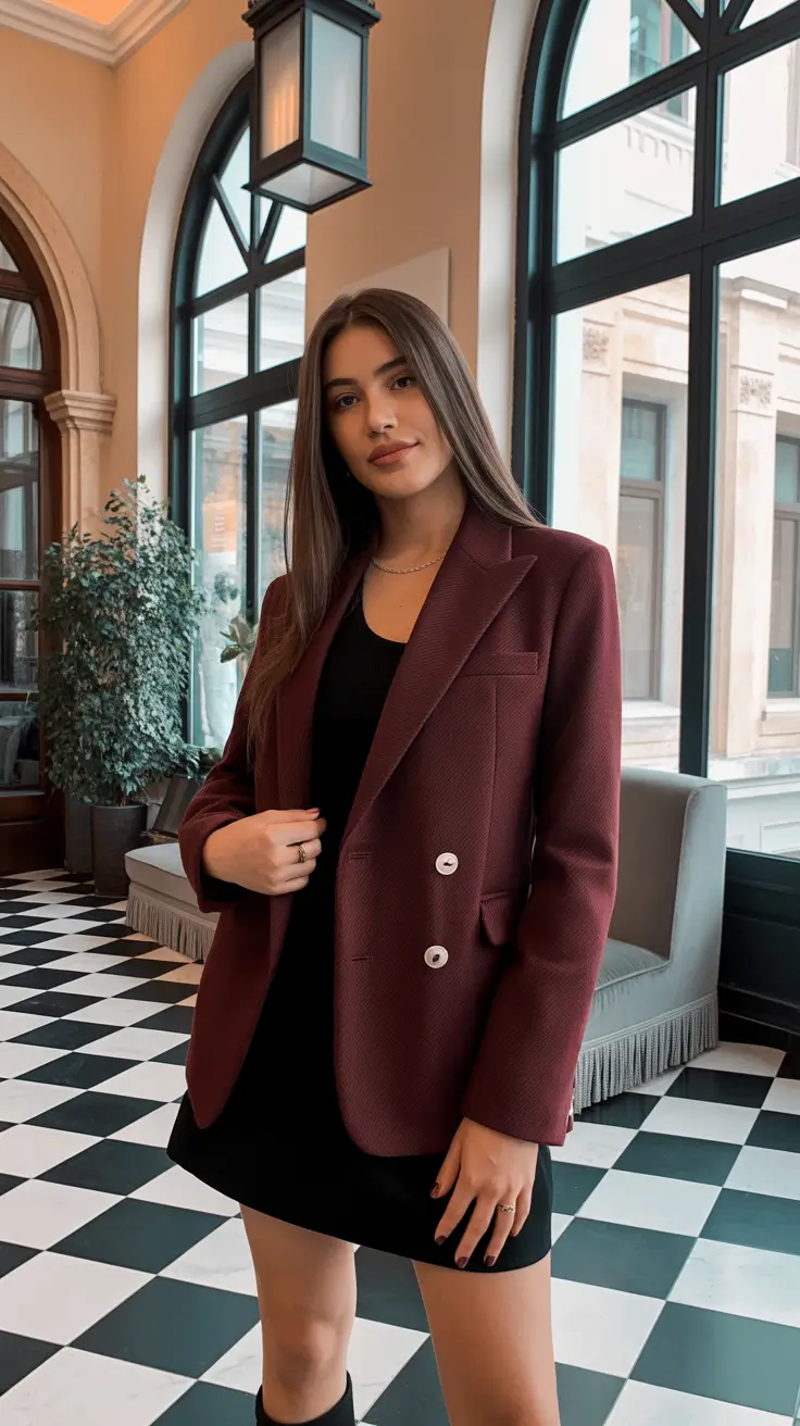 old money outfits for women 2026 The Burgundy Blazer Edit