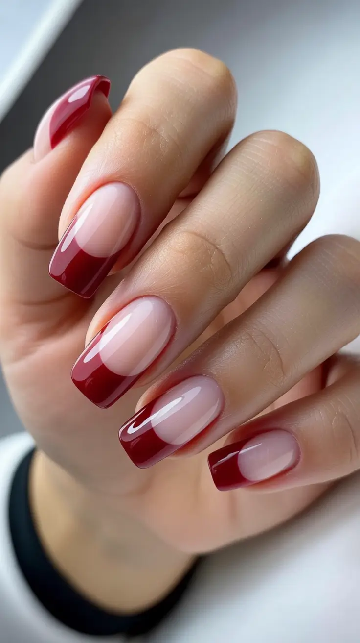 Red Nail Trends for Christmas 2025 Red French Tip Glow