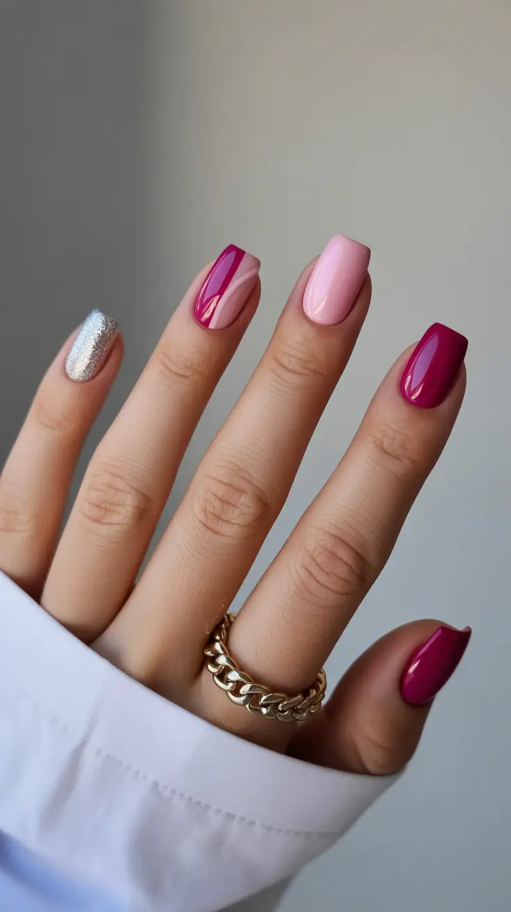 Short Gel Nails - Winter Color and Design 2025 / 2026 Berry Spectrum Glam