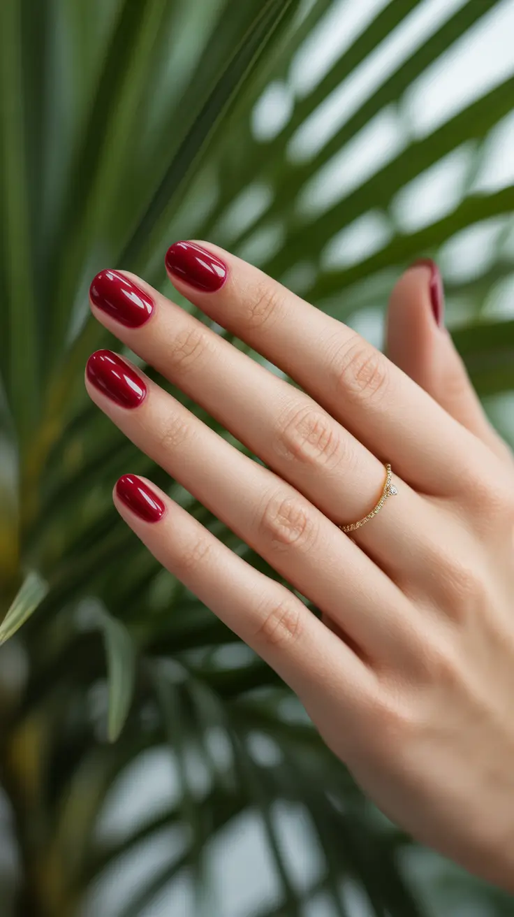 Simple Nail Trends Winter 2025-2026 Deep Cranberry Elegance