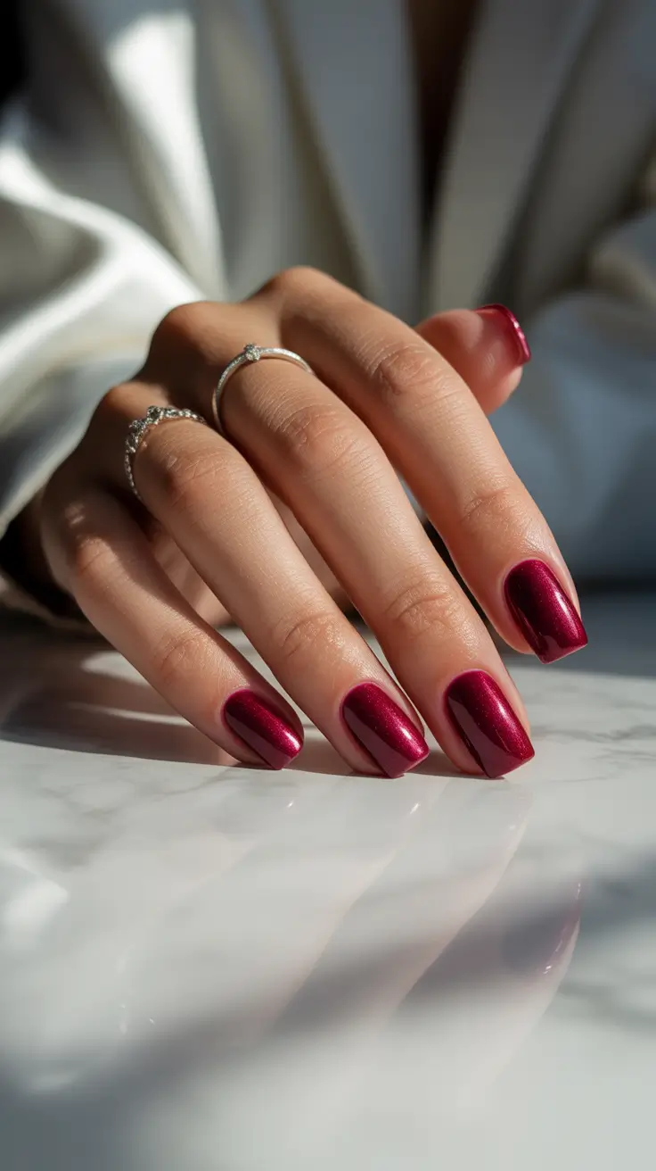 Simple Nail Trends Winter 2025-2026 Velvety Burgundy Drama