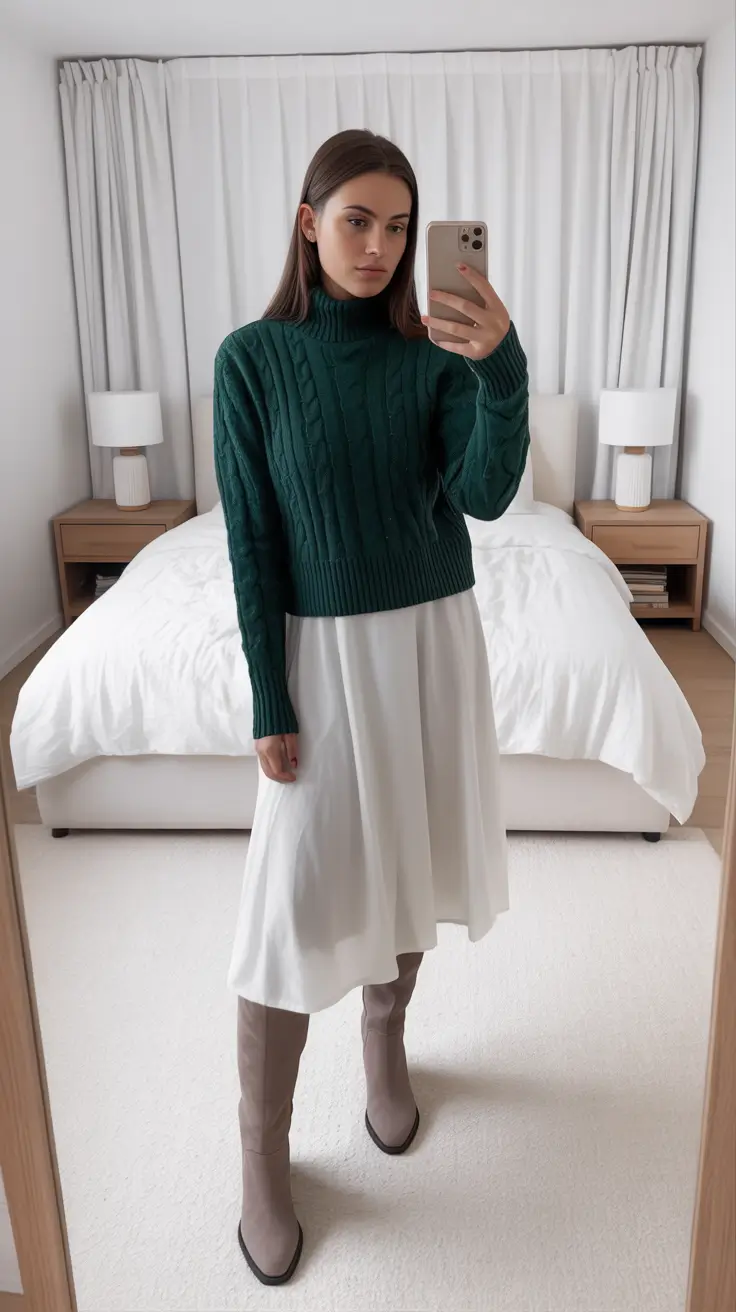 skirt outfits for women 2026 Winter Whiteness