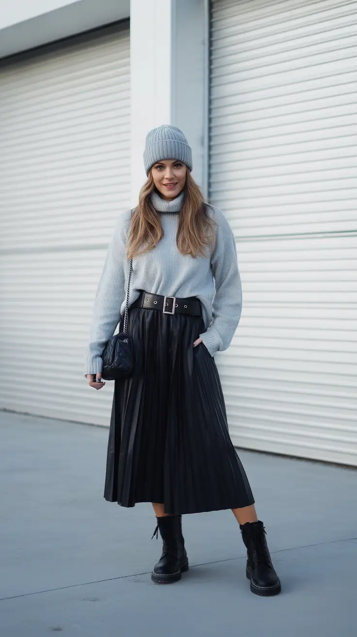 skirt outfits for women 2026 Monochrome Street Ease