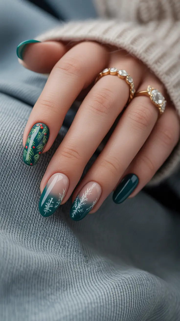 Snowflake Nail Designs for Winter 2025-2026 Evergreen Frost