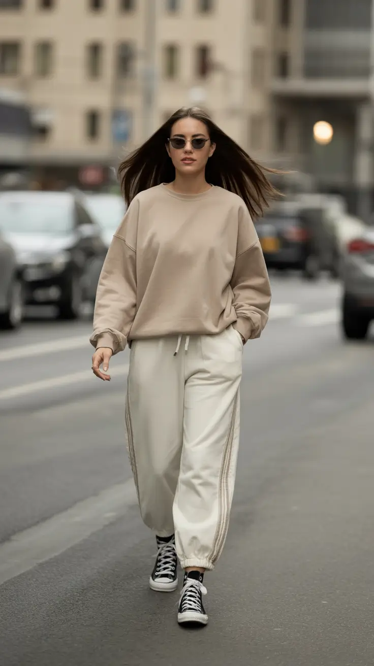 sweatpants outfits 2026 Modern Ease in Motion