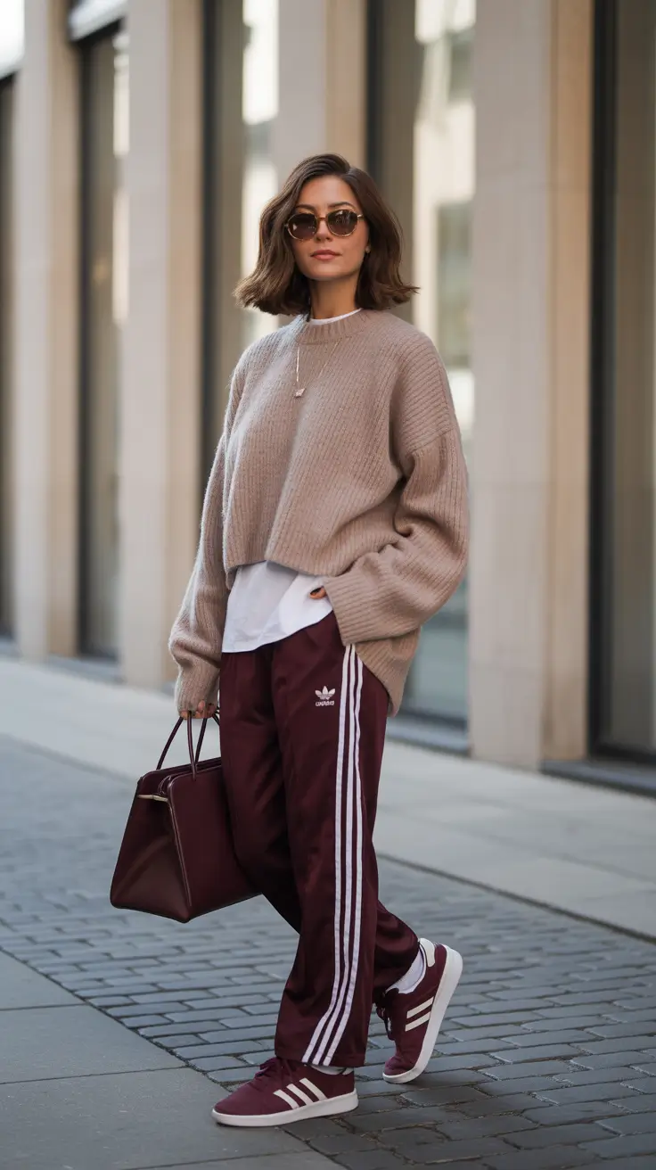 sweatpants outfits 2026 Warm Shades Weekend Ease