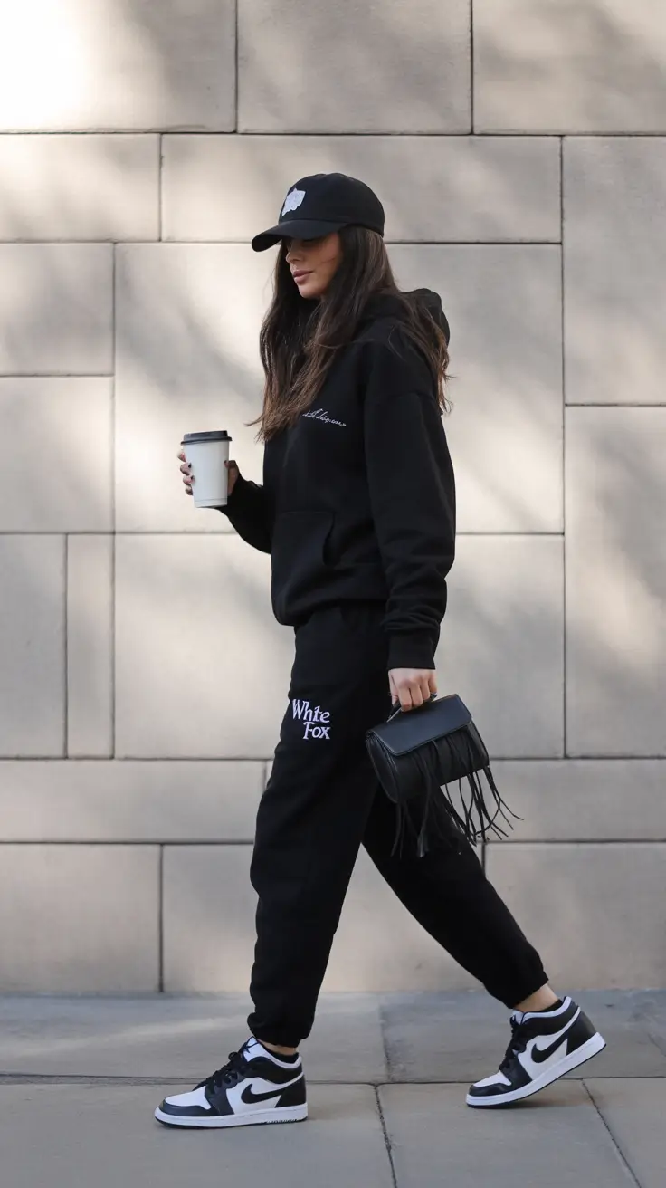 sweatpants outfits 2026 Monochrome Mood