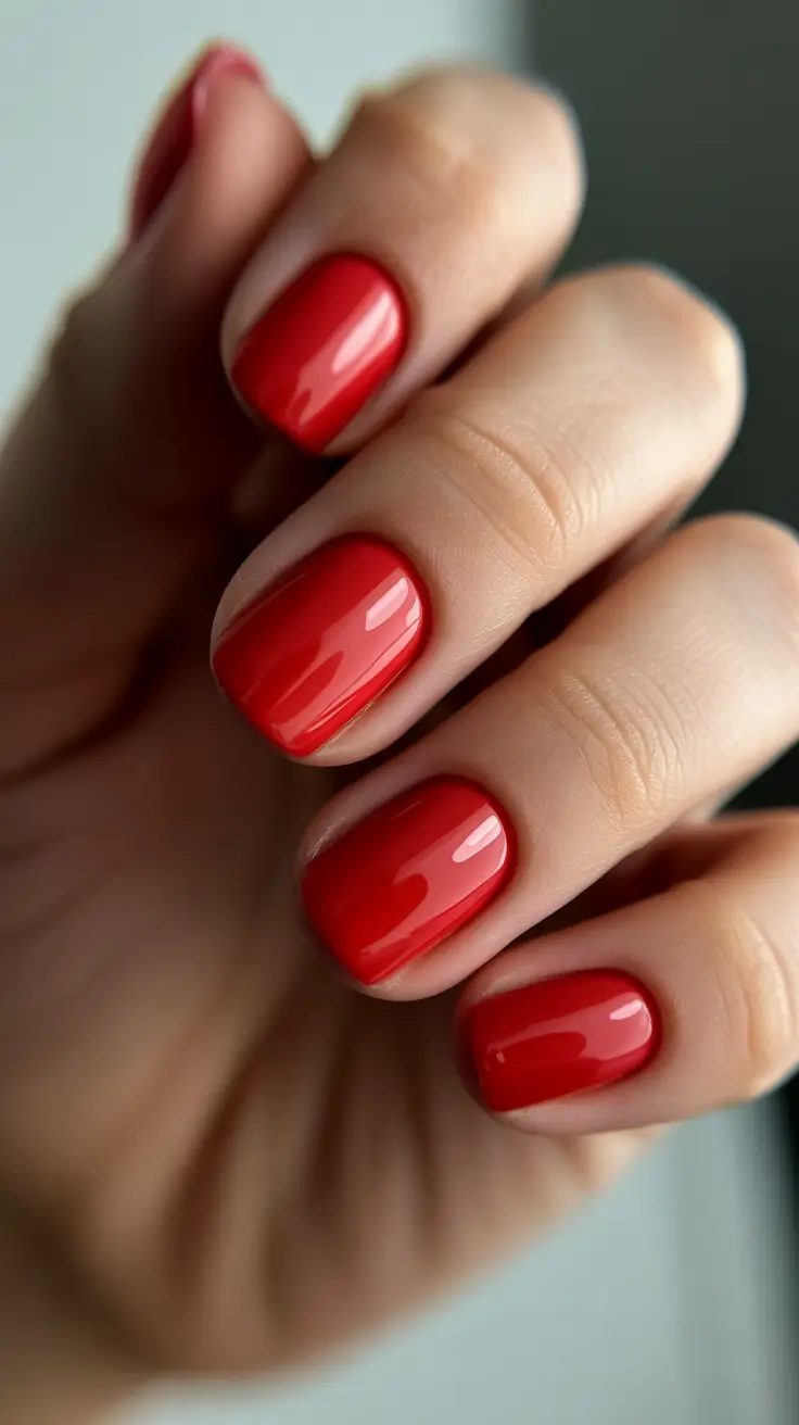 Trendy Acrylic Christmas Nails 2025 Classic Red Confidence