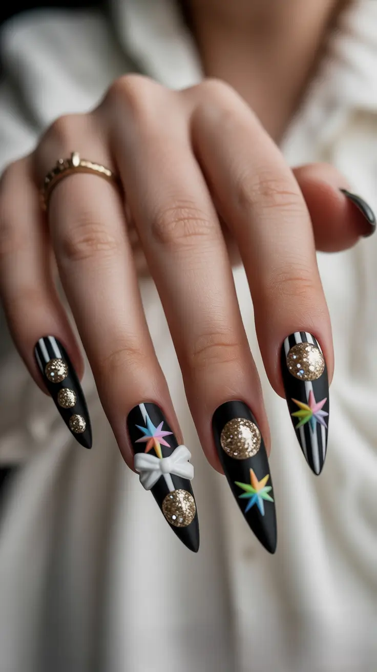 Trendy Black Nail Ideas for Christmas 2025 Holiday Extravaganza