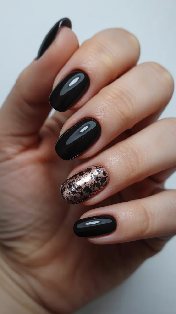 Trendy Black Nail Ideas for Christmas 2025 Copper Crush