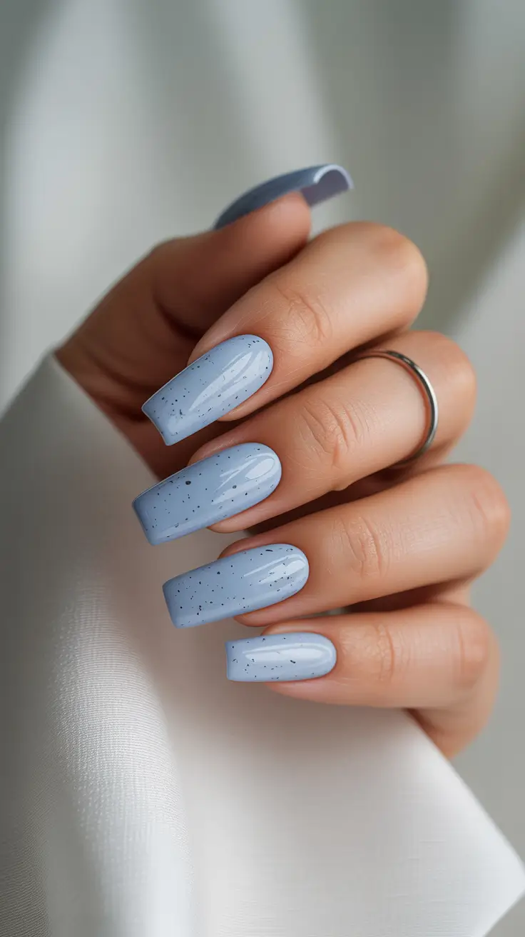 Trendy Blue Winter Nail Looks 2025-2026 - Pale Winter Sky