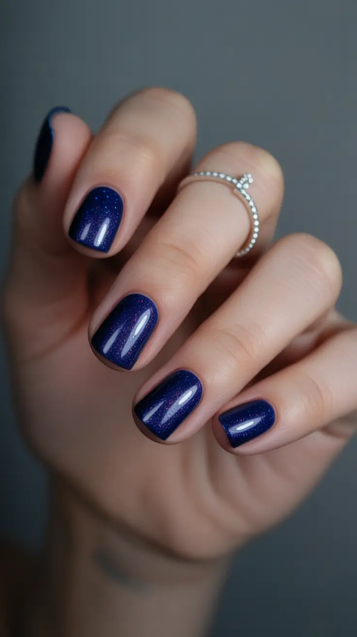 Trendy Dark Nails Winter 2025-2026 Starry Indigo Magic