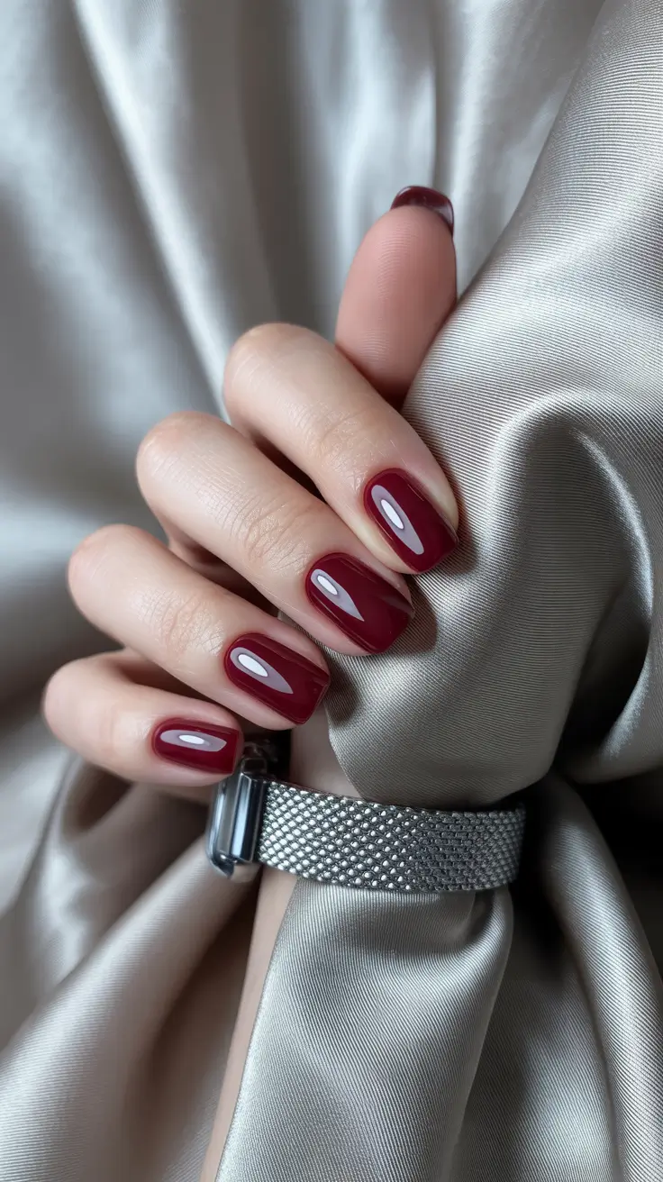 Trendy Dark Nails Winter 2025-2026 Wine-Red Gloss Perfection