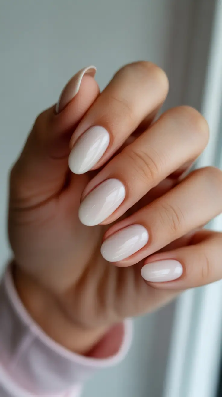 White Nail Trends Christmas 2025 Milky Minimal Dream